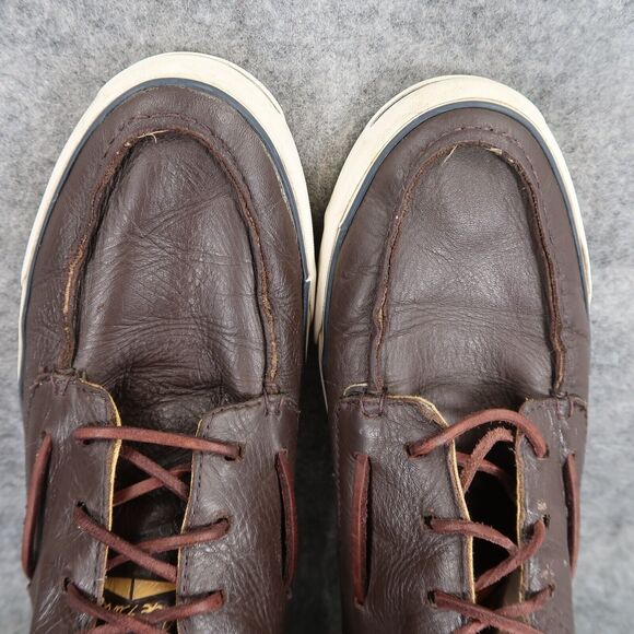 Converse Shoes Mens 8.5 Sneakers Jack Purcell Boat Mid Leather Brown Womens 10 - Picture 11 of 16